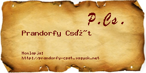 Prandorfy Csát névjegykártya
